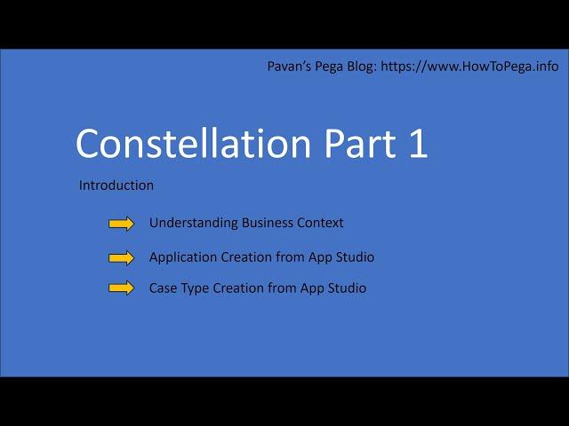 Pega Constellation Part 1 (Application and case type creation)