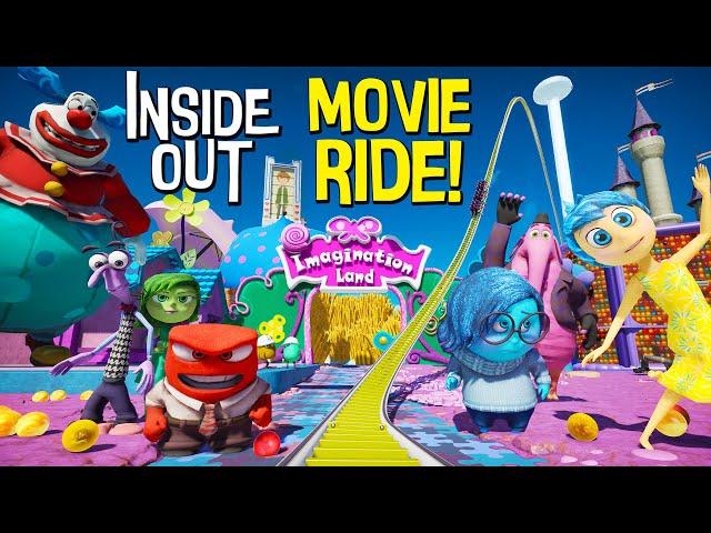 INSIDE OUT! Riley's Dream Roller Coaster & Dark Ride! (POV) [CC]