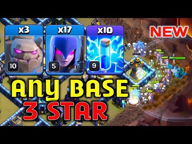 Best Th13 Strongest CWL Attack | 3 Golem + 10 Zap + 17 Witch | Th13 Attack Strategy 2024 In Coc