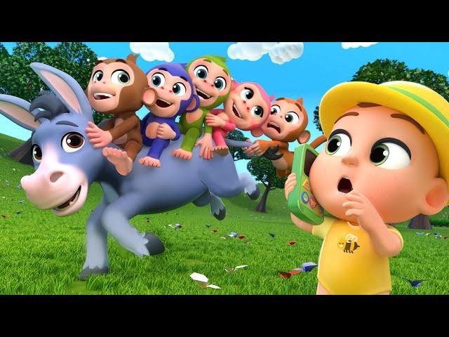 5 Little Monkeys Jumping on the Farm! | Lalafun Nursery Rhymes & Kids Songs