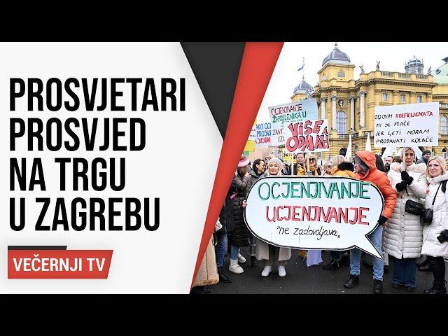 Prosvjetari iz cijele Hrvatske prosvjeduju na Trgu u Zagrebu: Tražimo promjene!