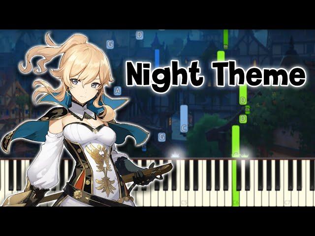 Genshin Impact Mondstadt - Night theme - Piano tutorial