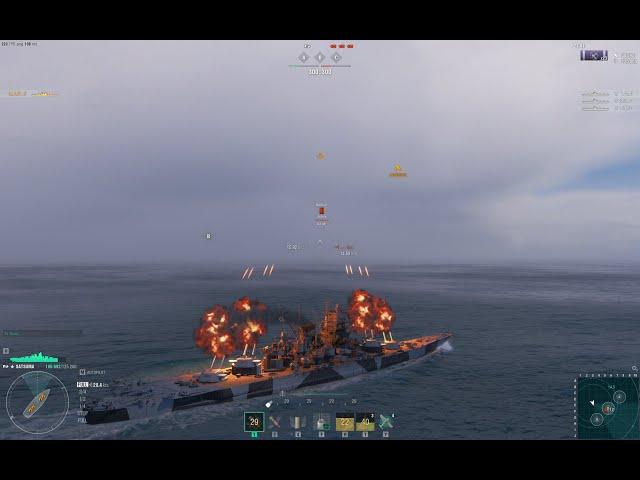 World of Warships: IJN Satsuma (A-150 Super Battleship) vs THREE Aircraft Carriers!