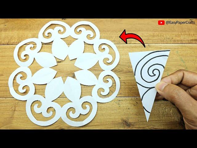 Love Shape Paper Cutting Design | How to Make Paper Snowflake Easy | Easy Paper Crafts