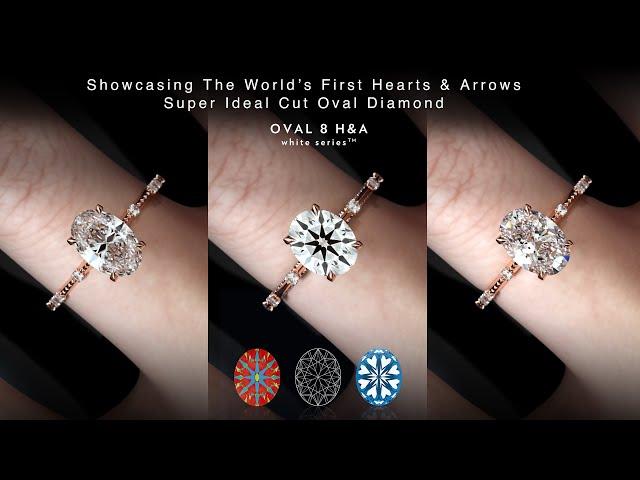 Showcasing the World's first Hearts & Arrows Super Ideal Cut Oval diamond