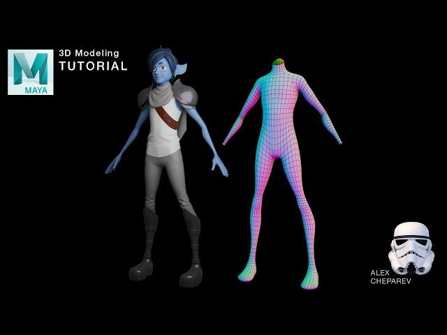 Easy 3D Character Modeling in Maya - Part 1 - Body