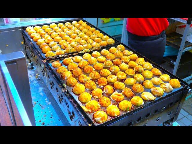 大阪のたこ焼き　(たこ焼道楽 わなか なんば店)　Japanese Takoyaki Osaka Namba　大阪难波的美味街头小吃