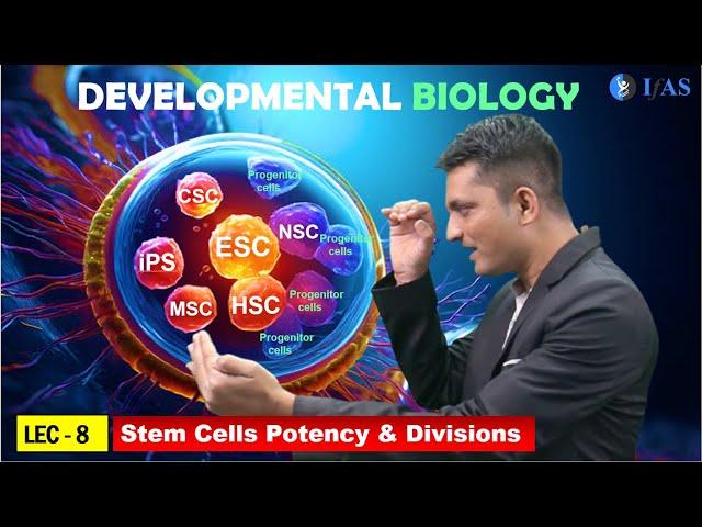 CSIR NET JUNE 2025 I Developmental Biology I Lecture 9 I Stem Cells Potency & Divisions I IFAS