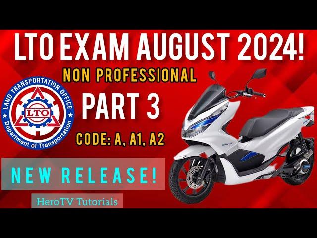 LTO  NON PROFESSIONAL EXAM REVIEWER 2024 | Code: A, A1,A2 TAGALOG Part 3