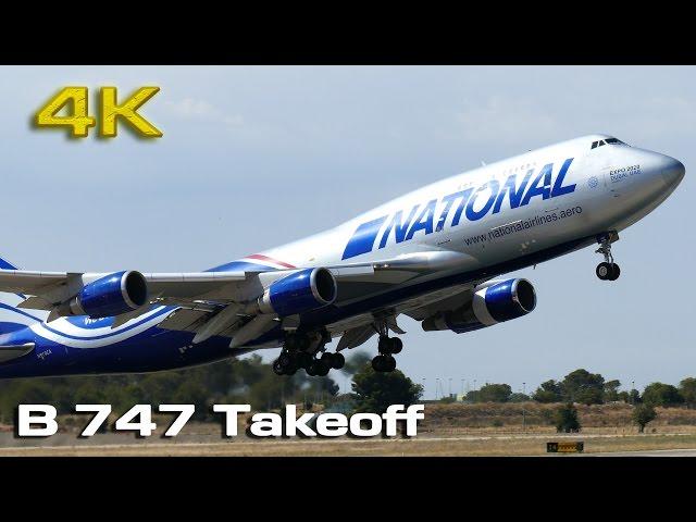 National Airlines Boeing 747 Take off  [4K]