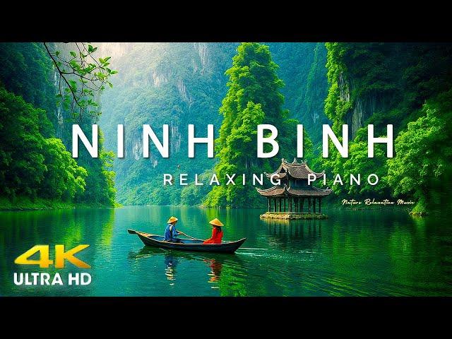 FLYING OVER NINH BINH (4K UHD) Beautiful Nature Landscapes with Peaceful Background Music