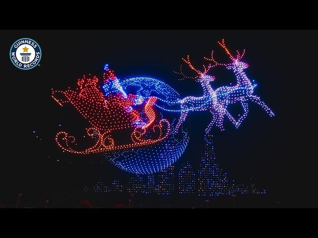 Amazing Christmas Light Display Featuring Over 5,000 Drones - Guinness World Records