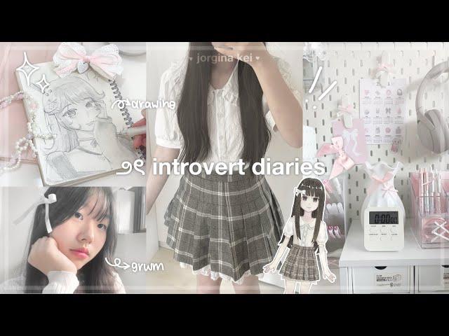 introvert diaries ep. 1 ️ | drawing, morning routine, makeup grwm, haul, closet tour | jorginakei