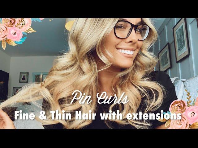 Pin Curls | Fine & Thin Hair using Luxy 16" Clip In Classic Extensions