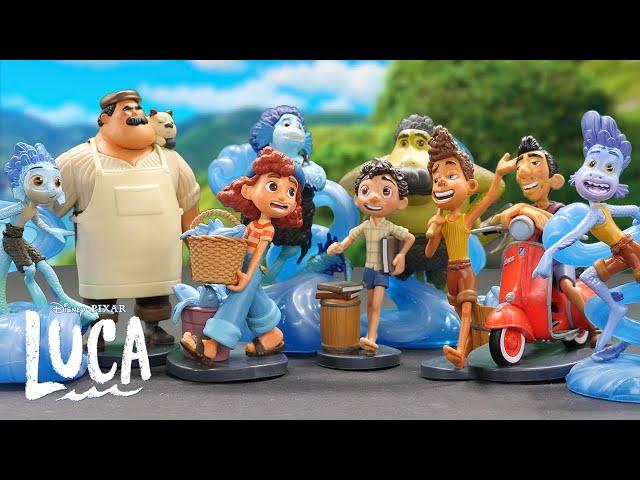 Disney Store Luca Pixar Deluxe Toy Figurine Set + Live-Action