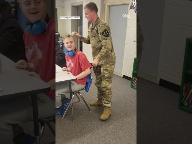 Soldier surprises little brother at school after 3 years away | GMA