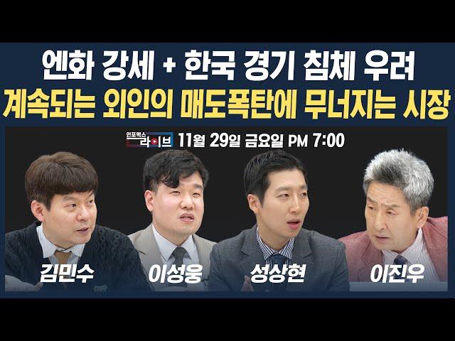 [19시 생방송] 연말랠리 기대할수 없는 시장 상황...상승 기미가 안보인다 (성상현, 김민수, 이성웅) | 인포맥스라이브 241129