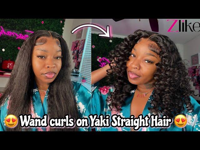 START TO FINISH 7*5 YAKI STRAIGHT CLOSURE WIG INSTALL | EASY WAND CURL TUTORIAL FT.ZLIKE HAIR