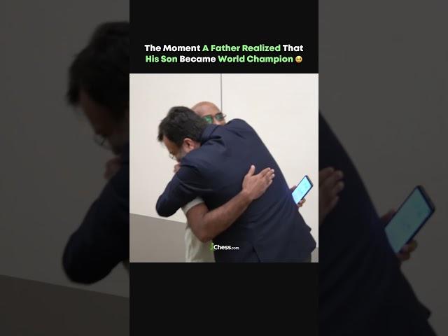 Gukesh's Dad Reaction After His Son Became World Chess Champion! #chess #Shorts