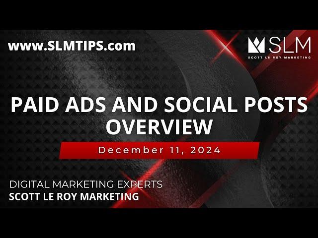 Paid Ads and Social Post Campaigns 12/11