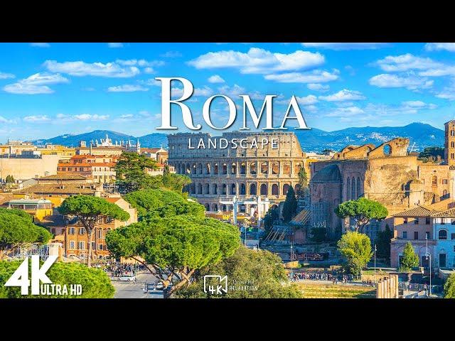 FLYING OVER ROMA, ITALY (4K UHD) - Relaxing Music Along With Beautiful Nature Videos - 4K Video HD