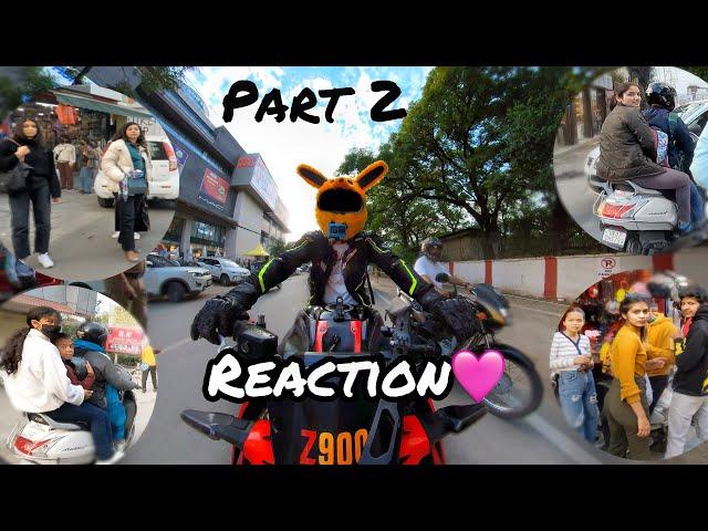 Cute Girl Reaction on Kawasaki Z900 | Bunny Helmet Cover | Part 2 #z900 #kawasaki #cute #reaction