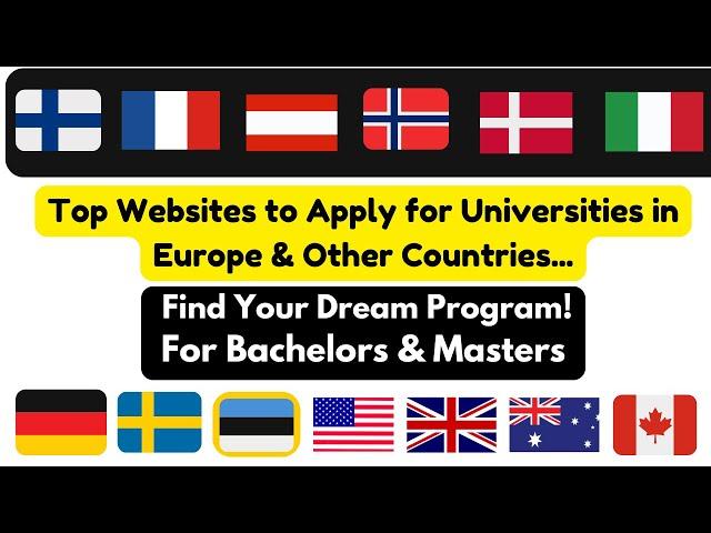 Top Websites to Apply for Bachelor's & Master's Degrees in Europe #studyineurope