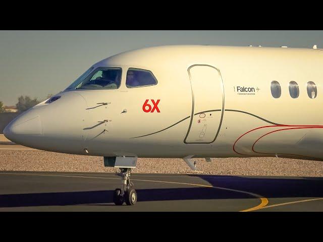 Private Jet Plane Spotting at Scottsdale Airport KSDL (Falcon 6X!)