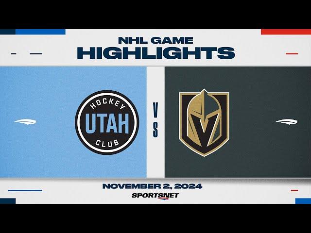 NHL Highlights | Utah HC vs. Golden Knights - November 2, 2024