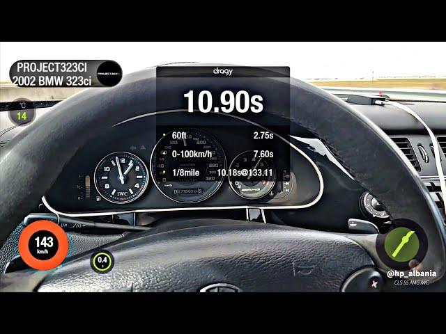 600 Hp RWD CLS 55 AMG IWC 0-402m Dragy Test Esp ABS off Dyno Mode