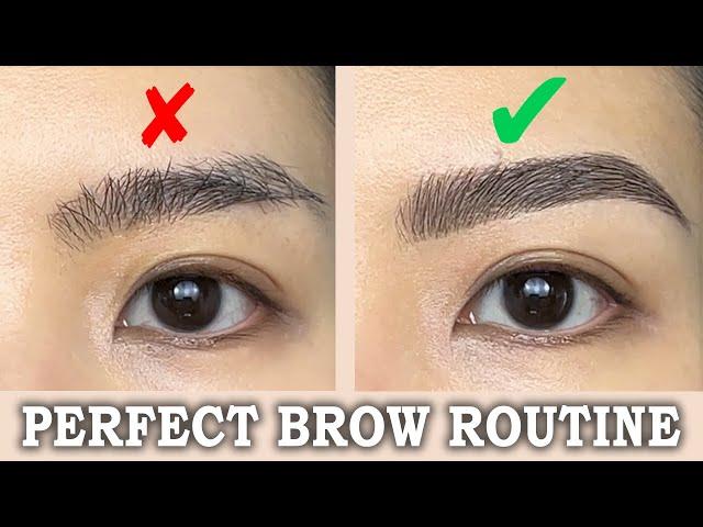 Perfect Natural Fluffy EYEBROWS Routine in 3 Simple Steps - BROWS Tutorial (Beginner Friendly)