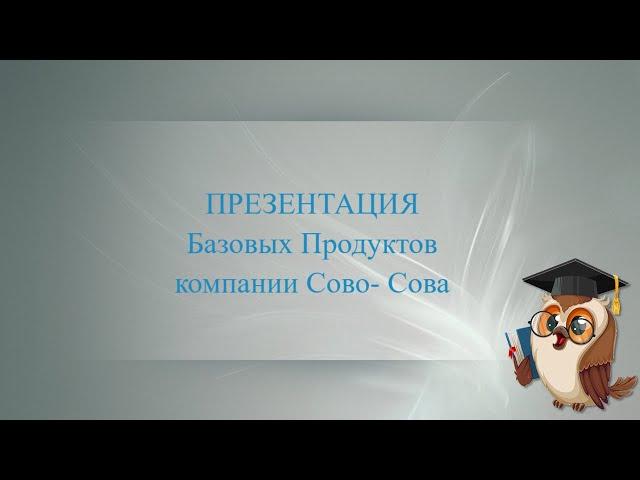 Презентация 4 базовых продуктов компании СОВО СОВА