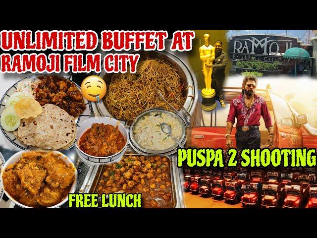 Unlimited Nonveg Buffet at Ramoji Film City // Pushpa 2 Shooting  Jena Babu Vlogs