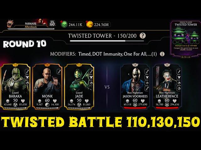 Twisted Tower Boss Battle 110 ,130 & 150 Fight + Reward MK Mobile