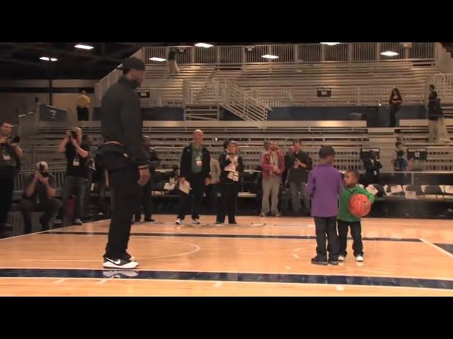 2010: LeBron James playing basketball with Bronny & Bryce 