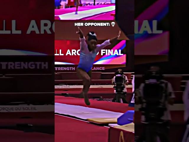 Simone scored higher and won  even with a fall! #gymnastics #vault #fall #stick #simonebiles