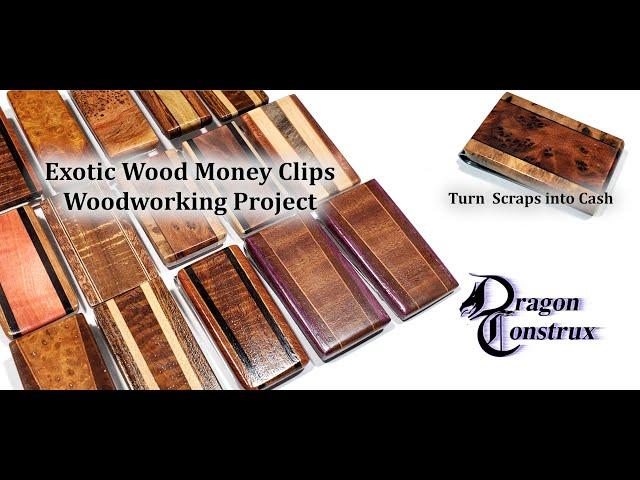 Making Exotic Wood Money Clips  using scraps, woodworking projects to sell or gift-giving, part 2