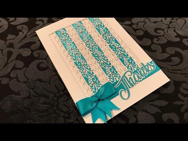 Ribbon and fancy border dies  for this awesome card / use your ribbon up now / #TeamTinyGrateful