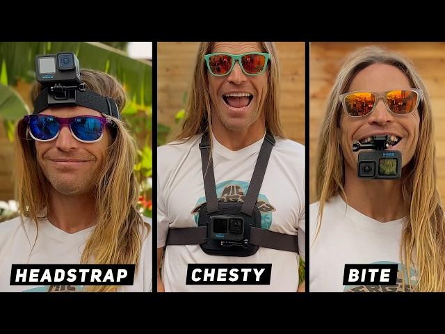 GoPro POV Mounts - Headstrap VS Bite VS Chesty - Which one to use?! GoPro Tip 716  | MicBergsma