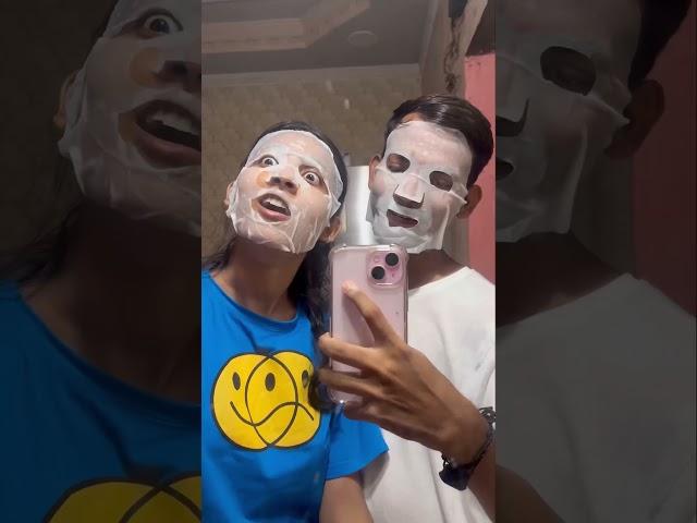 We Applied Face Sheet Masks together for First time #minivlog #amankaparivaar #shorts #dailyvlog