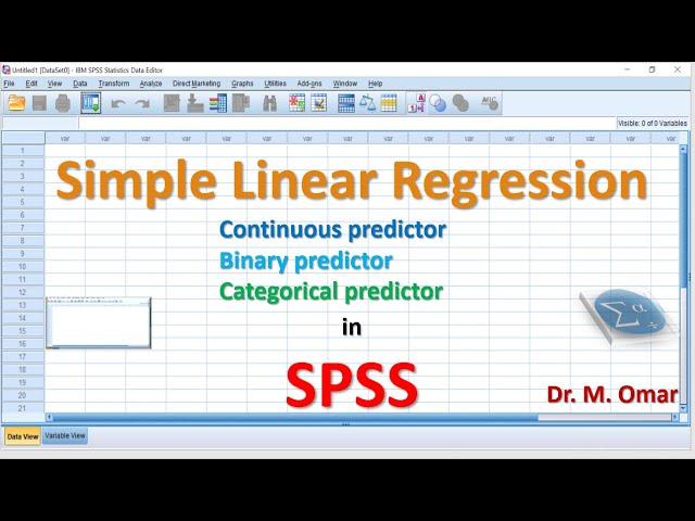 Simple Linear regression continuous binary categorical predictor in SPSS