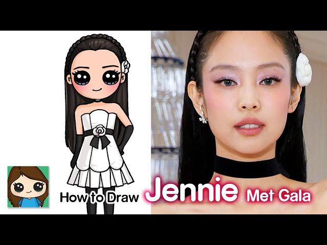 How to Draw Jennie BlackPink | Met Gala