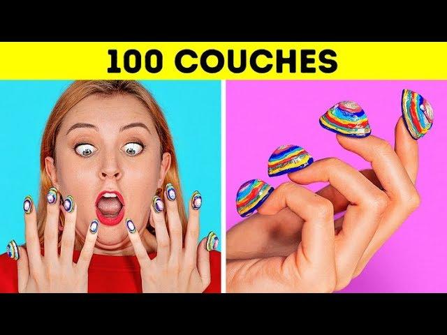 DÉFI DES 100 COUCHES!100 Couches de Maquillage! Superpose + de 100 Couches avec 123 GO!CHALLENGE