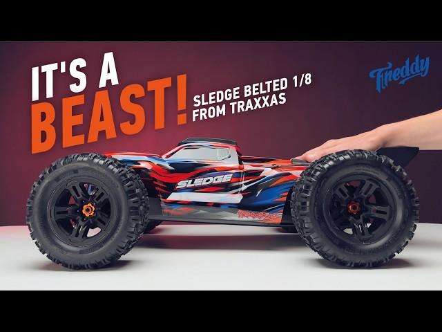 Something really exciting! Sledge Belted from Traxxas. It’s clear that this vehicle means business.