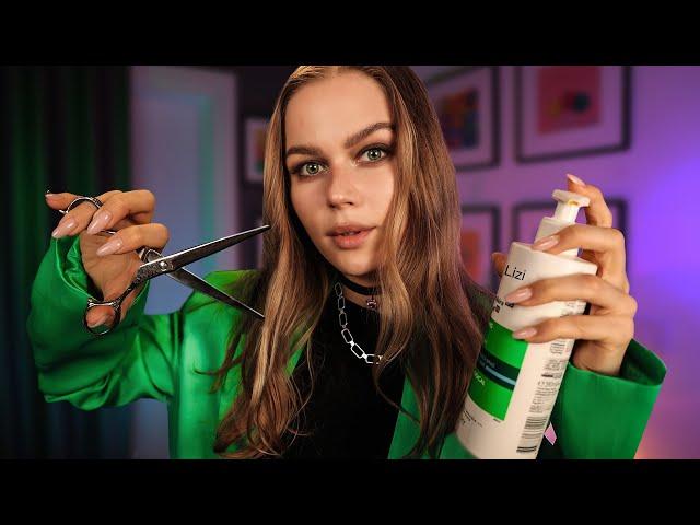 ASMR The Most Relaxing Hair Saloon! (Lizi Haircut, Kris Hair Wash, Alisa Hair Style)
