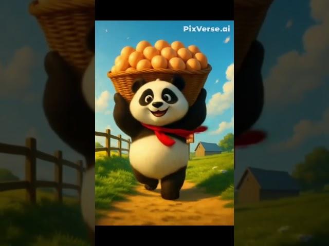 panda help the sad egg seller #funny #sad #cartoon #cartooncharacter #ai