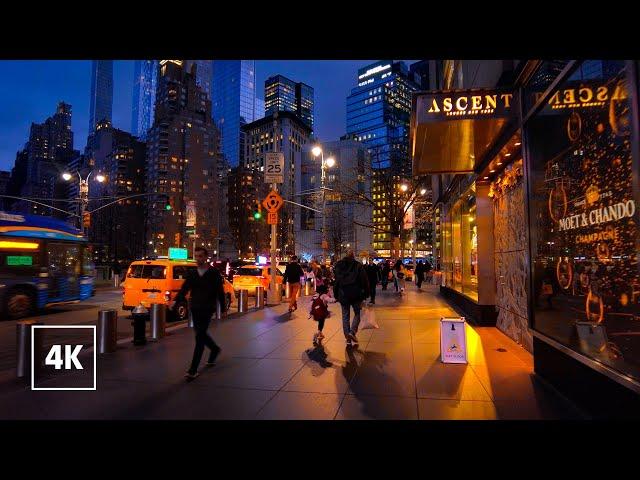 Relaxing Night Walk in NEW YORK CITY  8th Avenue, MANHATTAN Tour NYC