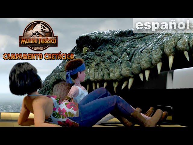 Persecución en el mar del Mososaurio | JURASSIC WORLD CAMPAMENTO CRETÁCICO | Netflix