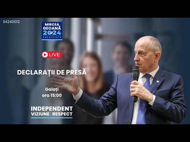 Live de la Galați. Declarații de presă.