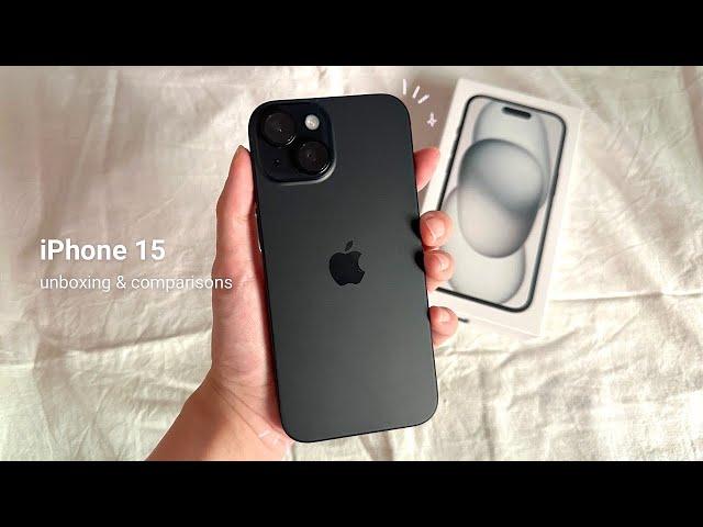 iPhone 15 aesthetic unboxing  same as iPhone 14 pro? cameras comparison, new iOS 17 features